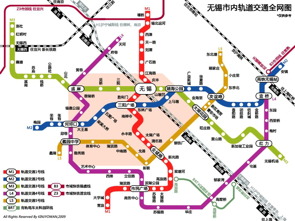 最新无锡地铁规划图2016